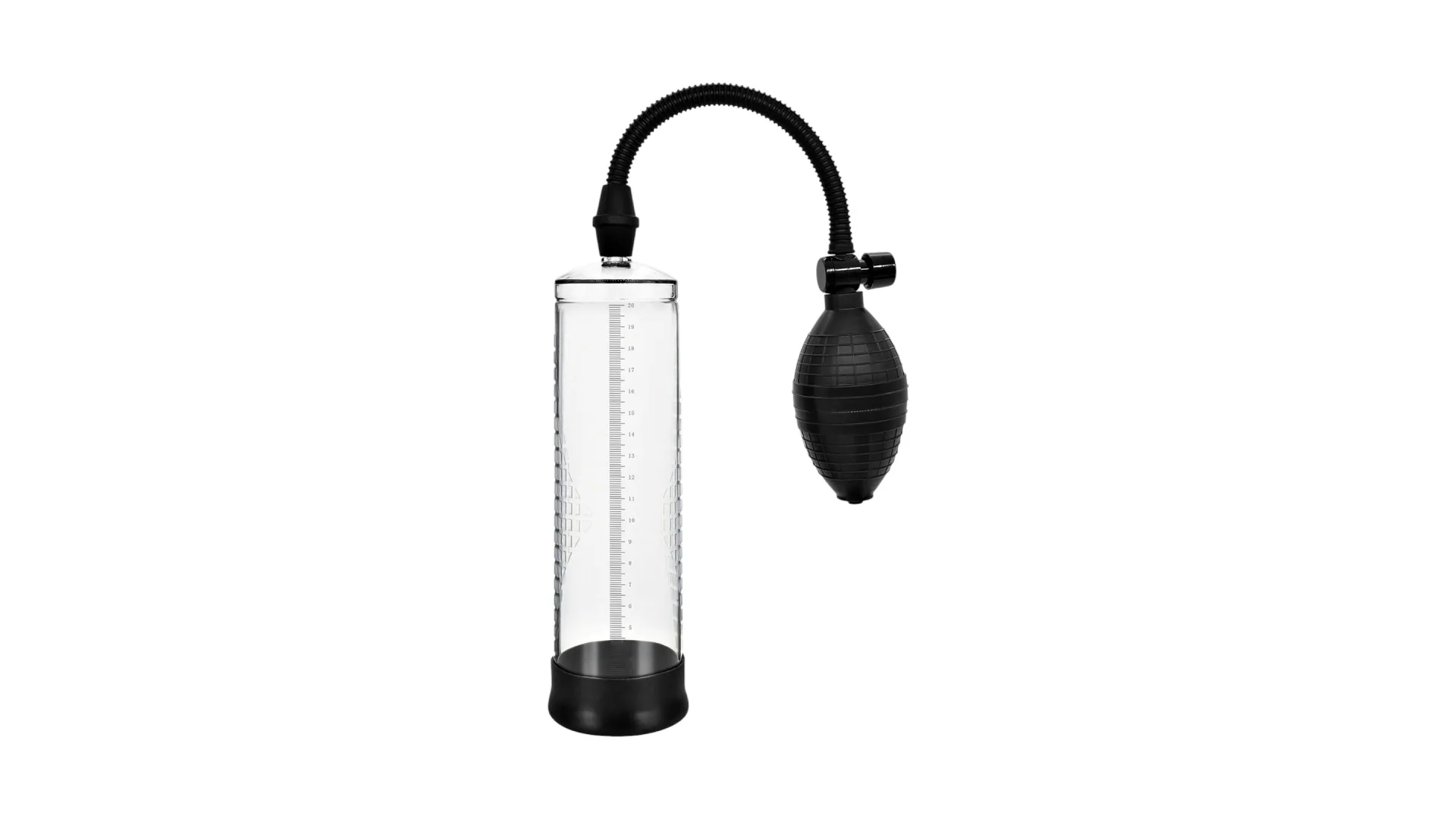 PowerPump Black & Clear – vákuová pumpa na penis s mierkou 22 cm