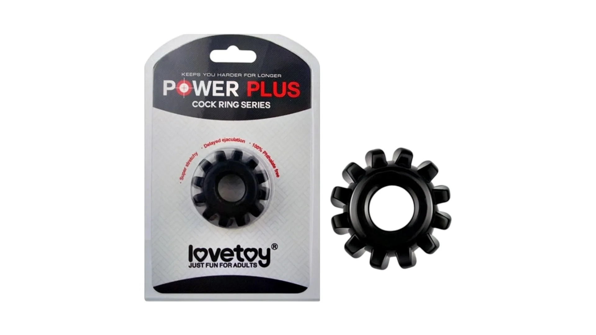 Power Plus Cock Ring – Elastický krúžok na penis pre tvrdšiu erekciu čierny