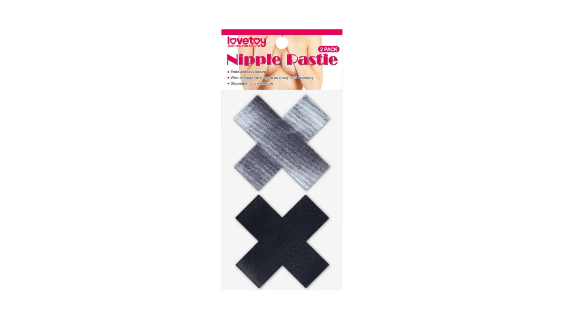 Lovetoy Nipple Pastie 2 Pack - Nálepky na bradavky v tvare kríža
