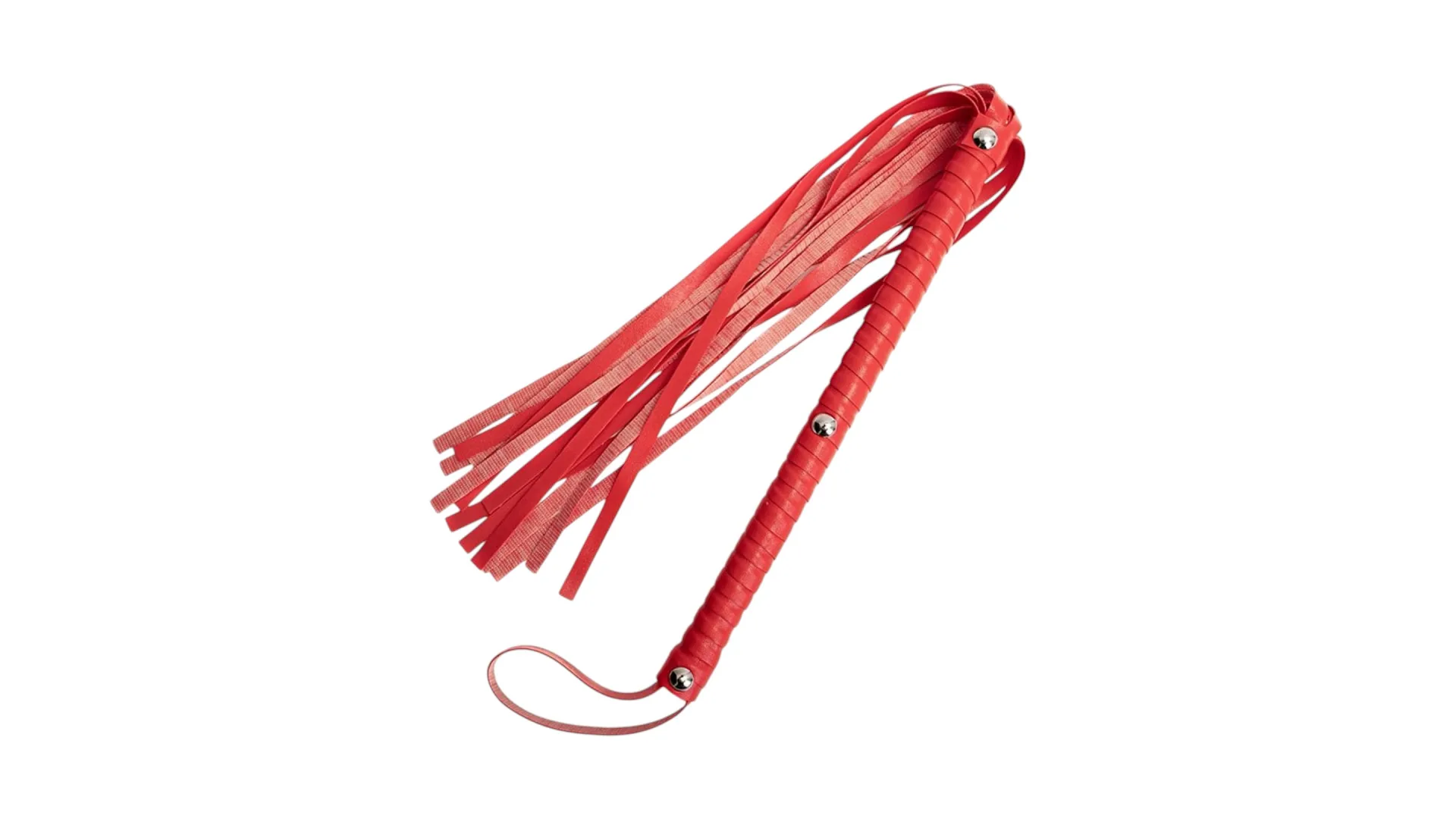 Fetish Love Long Handle Whip - Bičík s dlhou rukoväťou (Červená) 62cm