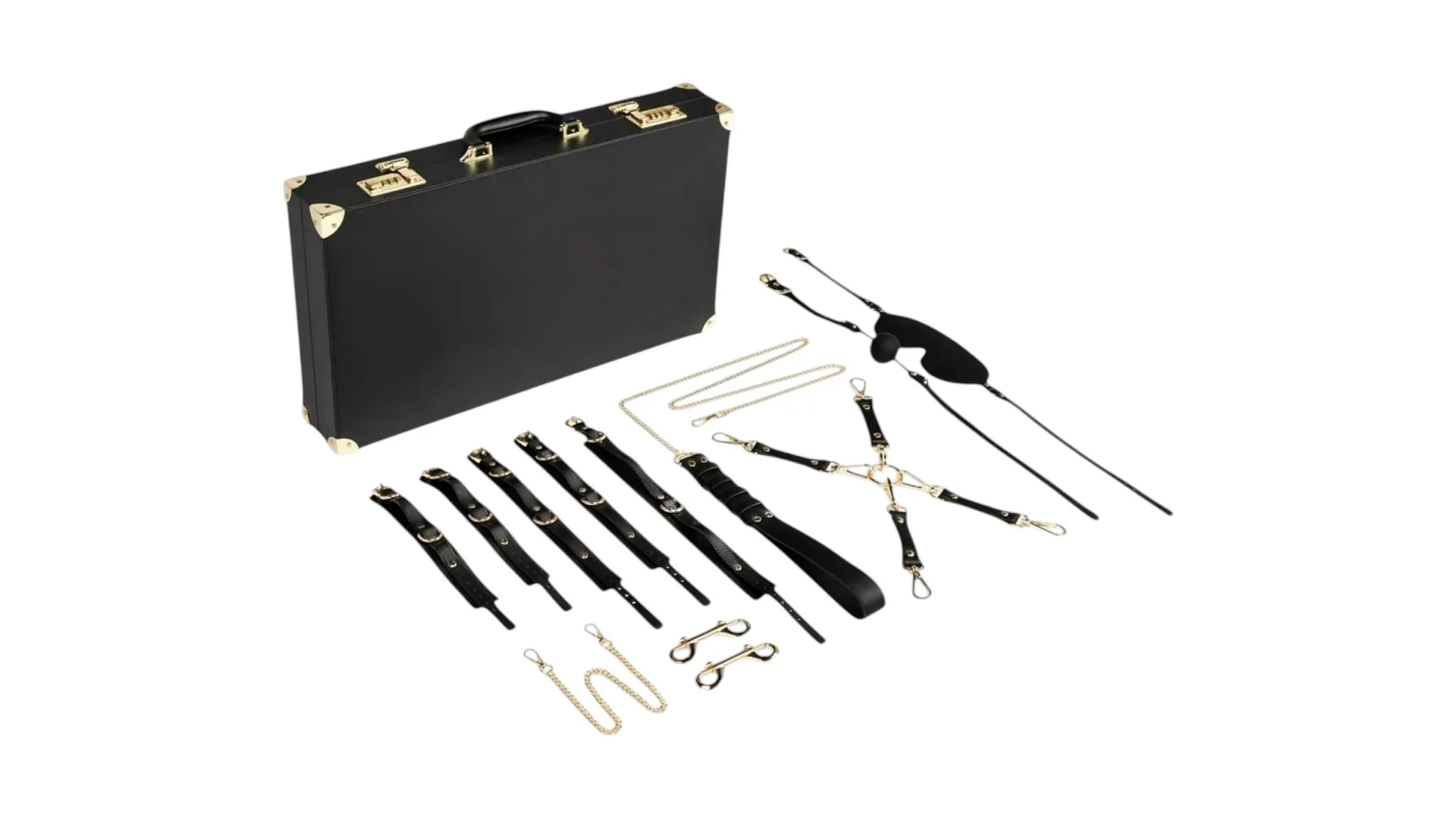 Bedroom Fantasies Luxury Case - 11-dielna BDSM sada v kufríku (Čierna)