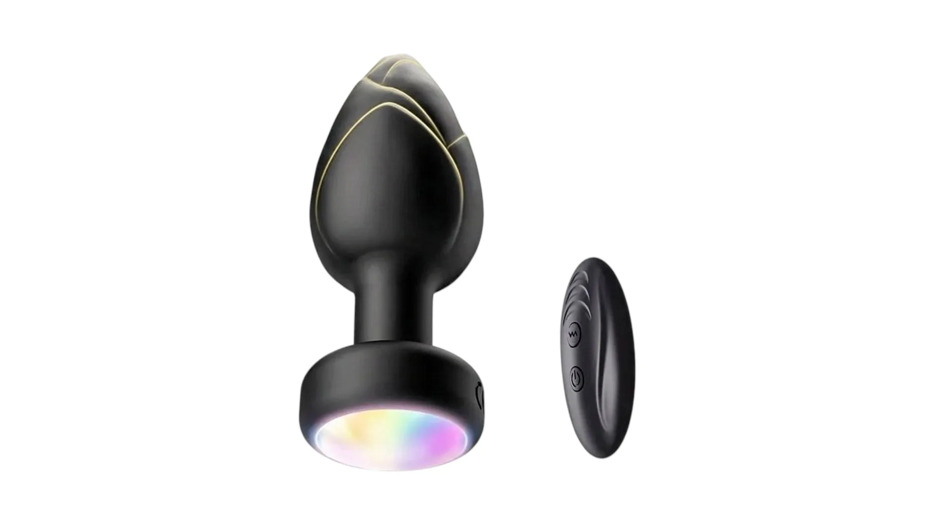 Passion Labs LED Light Vibrating Plug - Svietiaci análny kolík čierny