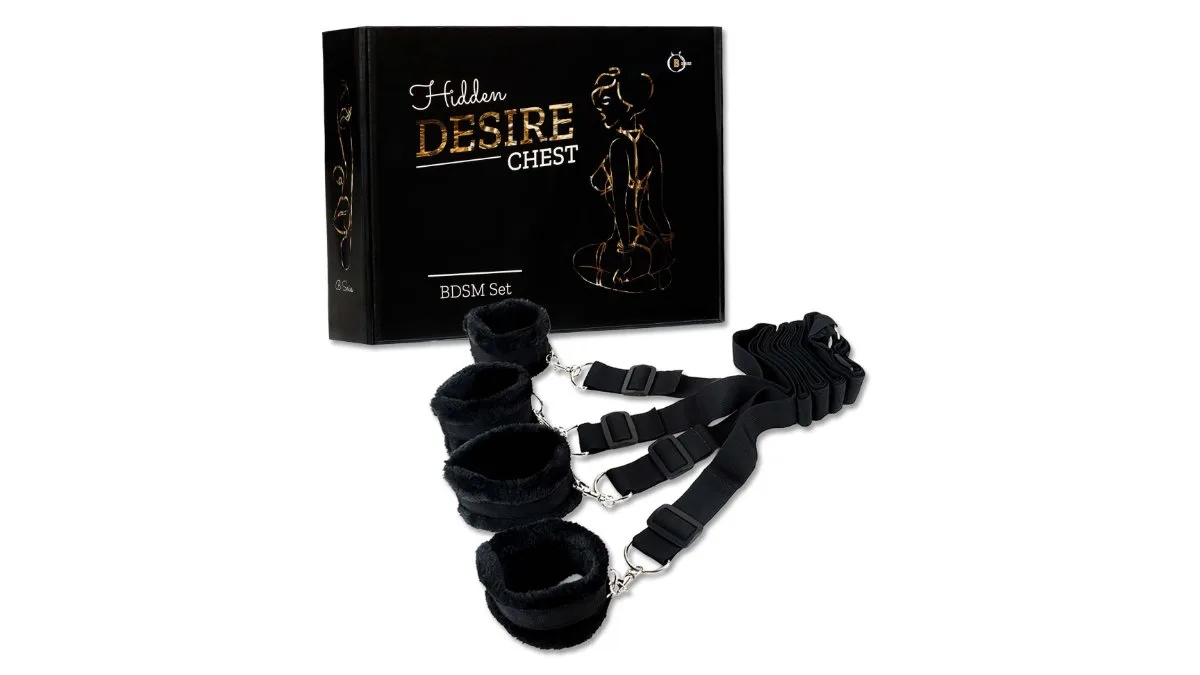 B-Series Fetish Bed Restraint Set 1.0 - Čierny fixačný set pod matrac