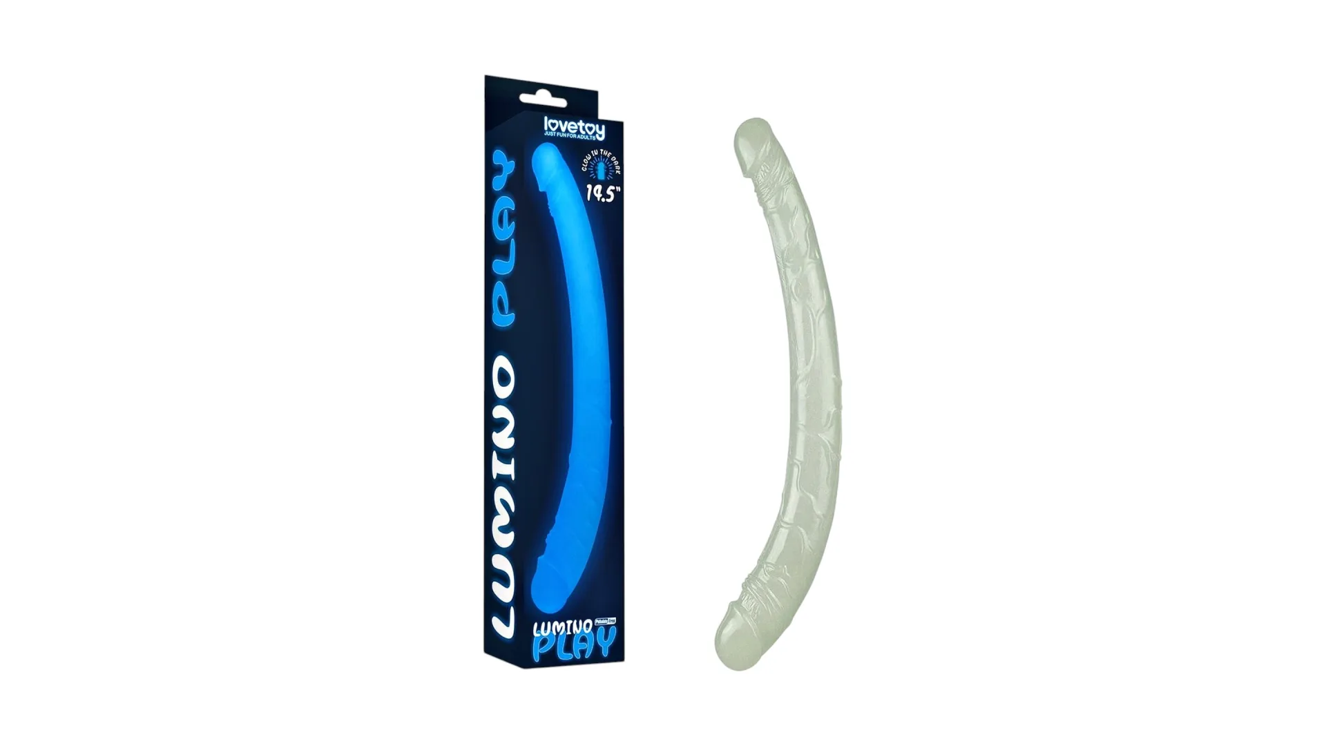 Lumino Play 14.5" – obojstranné dildo svietiace v tme, realistické, ohybné 37 cm