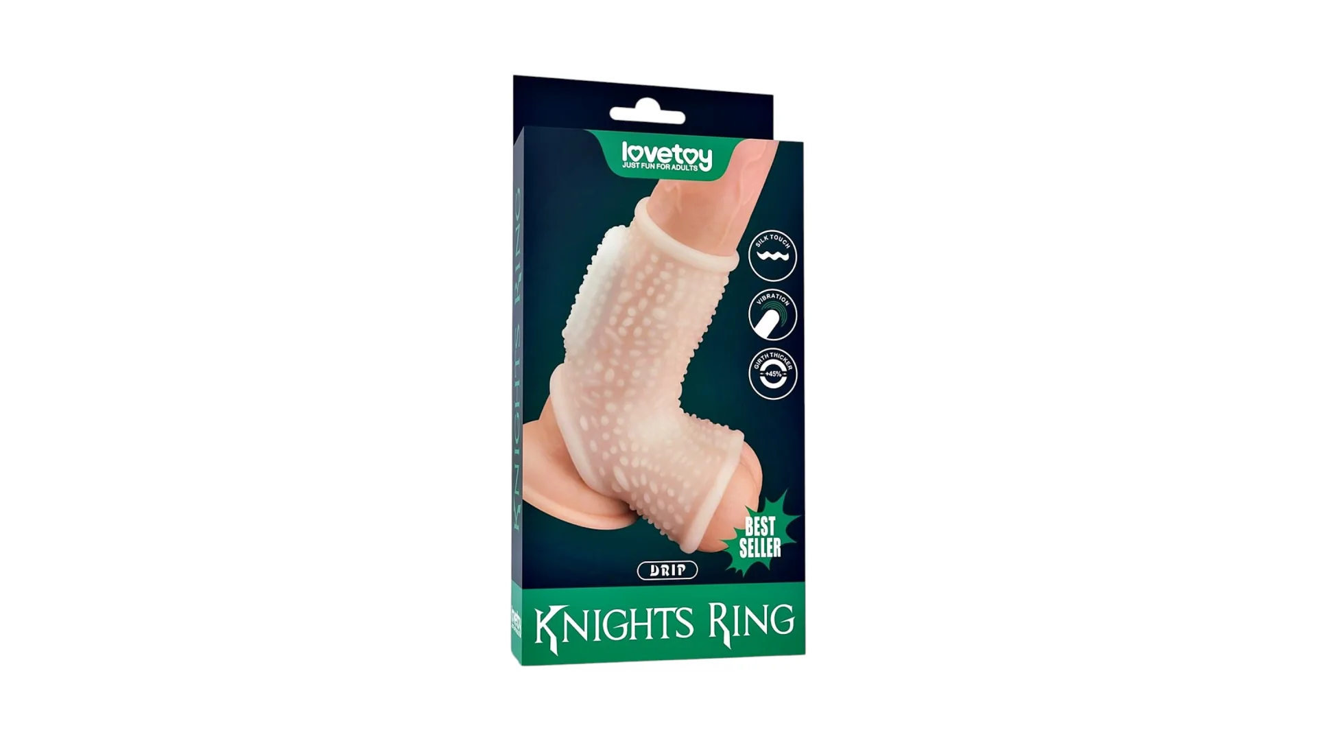 Lovetoy Knights Ring Drip – silikónový návlek s výstupkami a vibračným stimulátorom