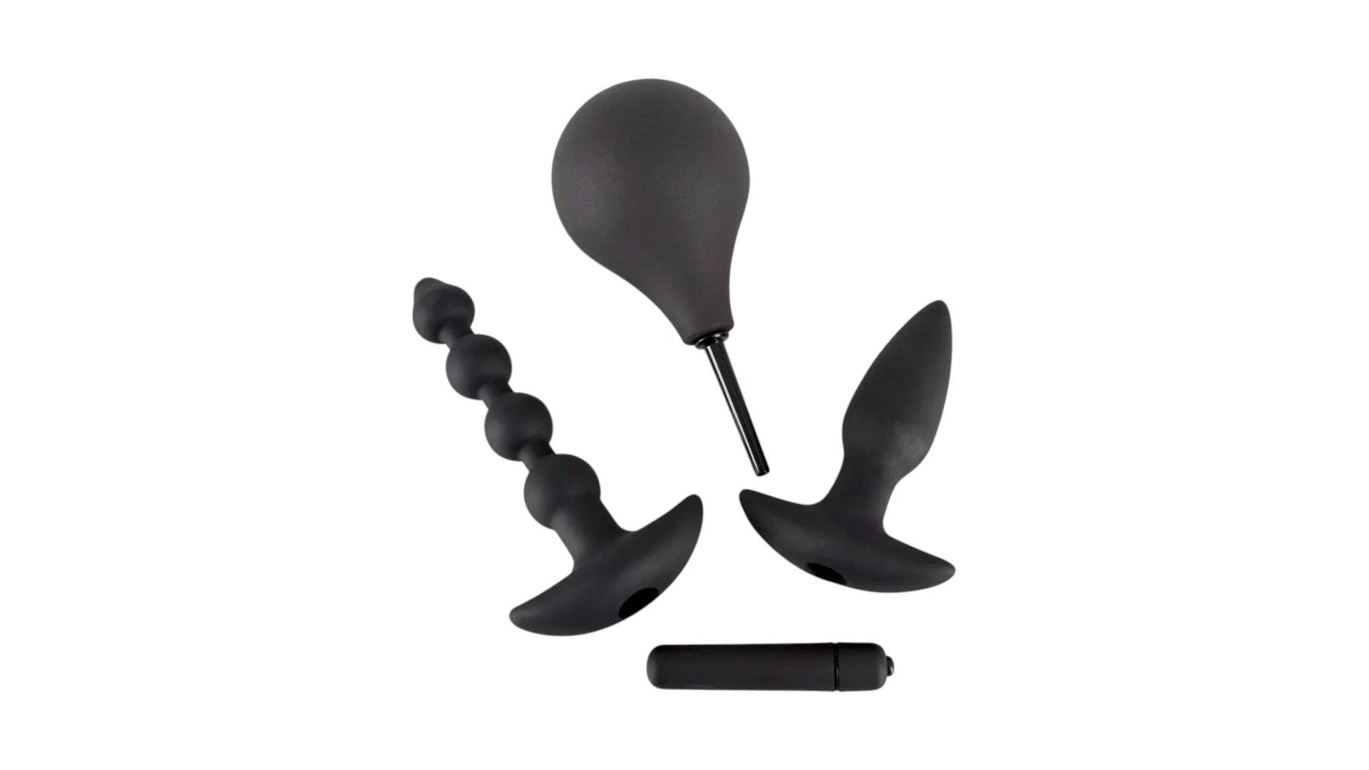 Black Velvets Anal Kit - Silikónová análna sada s vibráciou (Čierna)
