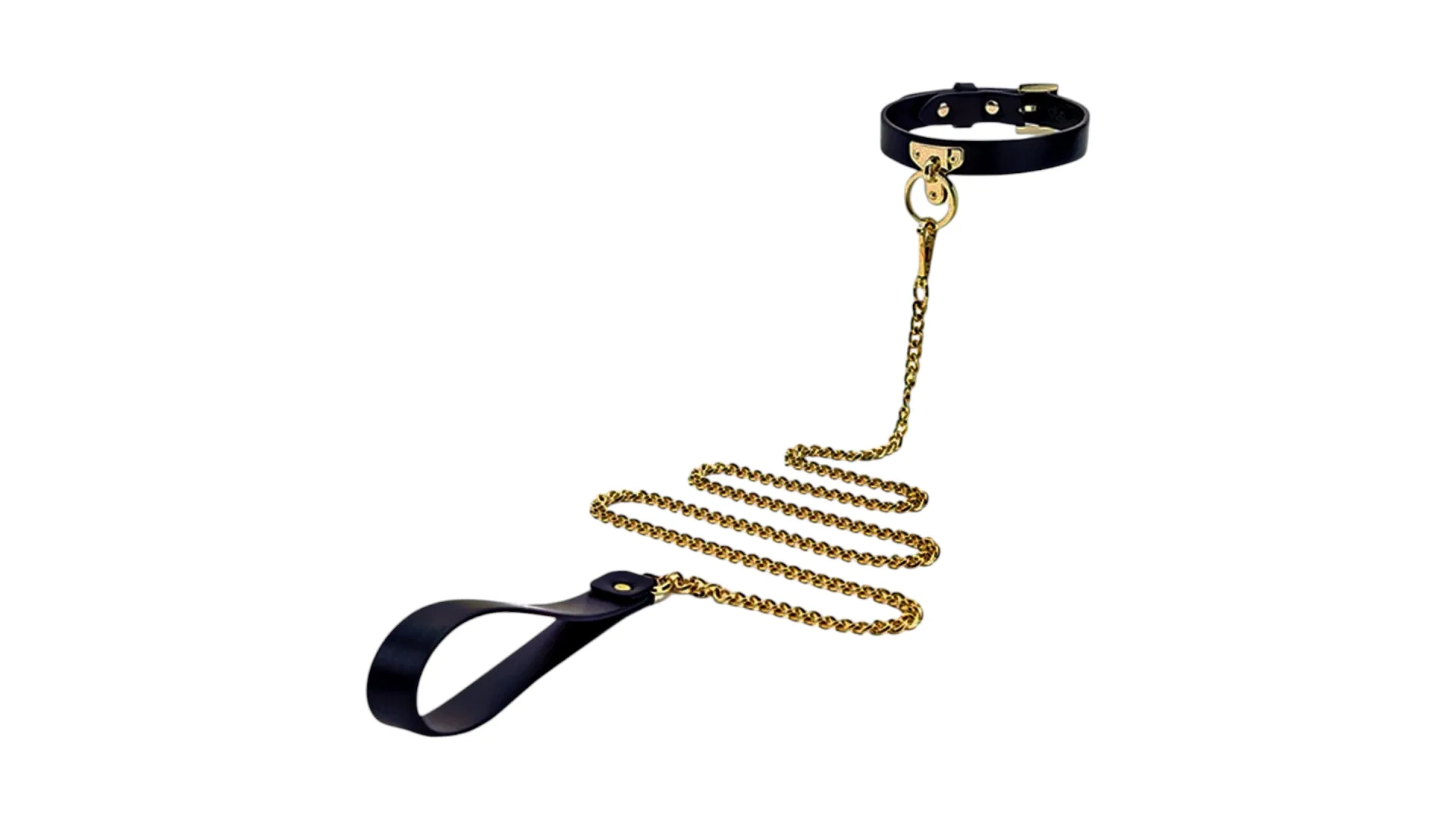 Guilty Toys Luxury Set – obojok s vodítkom v čierno-zlatej kombinácii