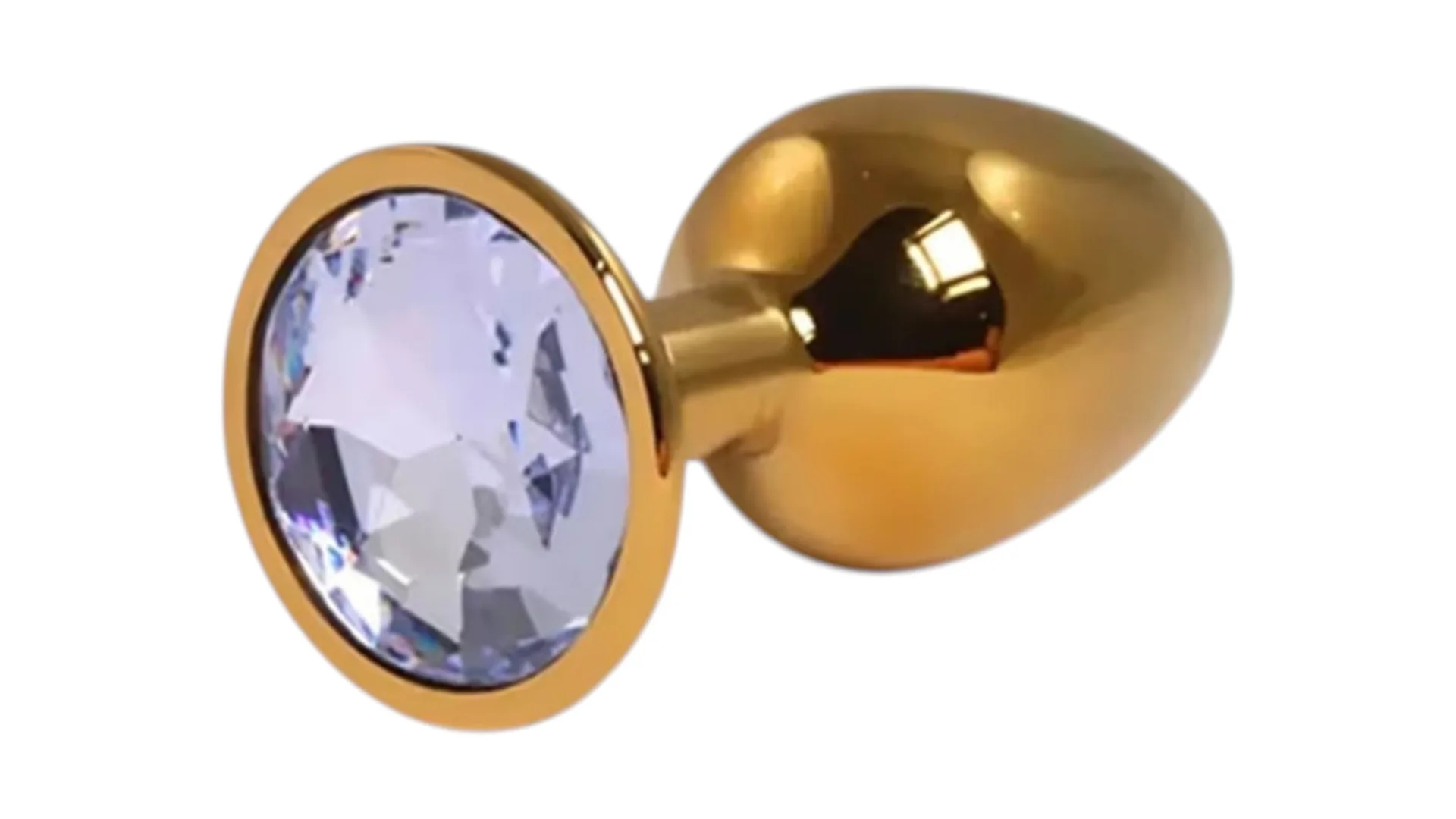 Fantasy Toys Diamond Metal - Kovový análny kolík s diamantom zlatý malý S